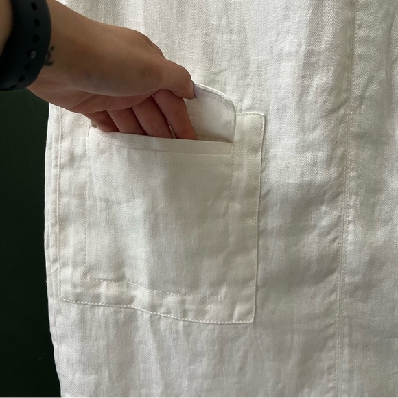J.Crew White 100% Linen Grommet Shift Dress – Size 2 - Picture 5 of 8
